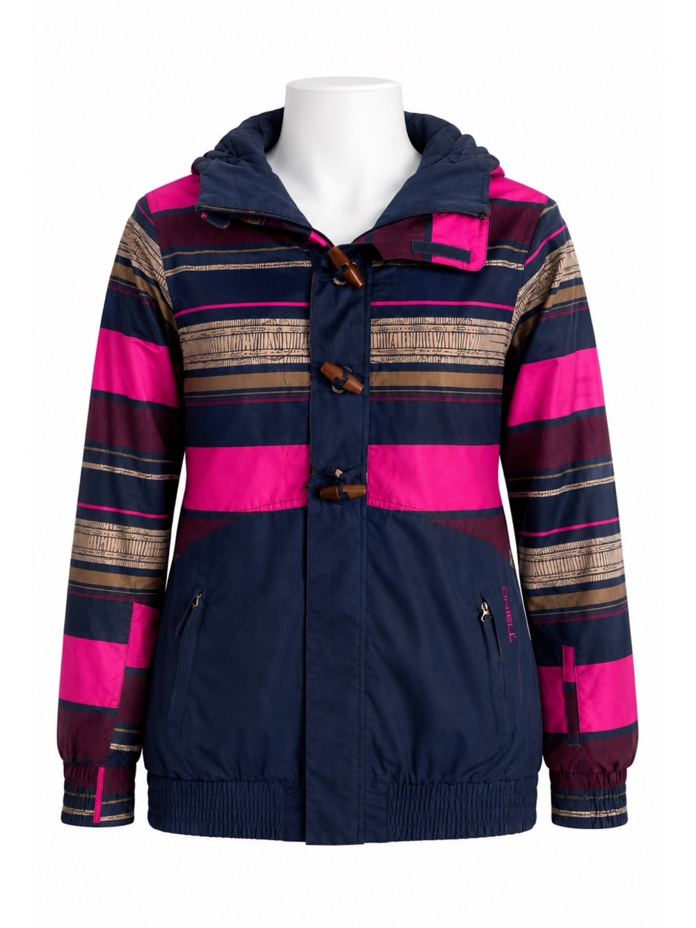 Size XS O’Neill Women’s Freedom Series Nobility Ski Jacket Pink Stripe